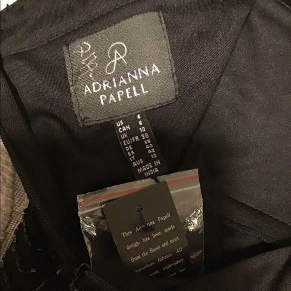 Adrianna Papell beaded Spaghetti Strap V-Neck Gown - Picture 6 of 8